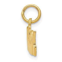 14K Gold Polished MOM Charm with Solid Design Elegant Gift