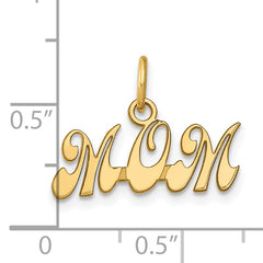 14K Gold Polished MOM Charm with Solid Design Elegant Gift