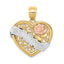 Grandma Heart Pendant in 14K Two-Tone Gold with Rose Accent, 22mm - Sophia Jewelers