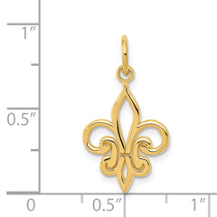 14K Gold Fleur De Lis Charm with Polished Finish Elegant Design