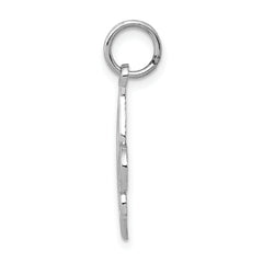 14k White Gold Polished Fleur De Lis Charm with Rhodium Finish Elegant and Timeless