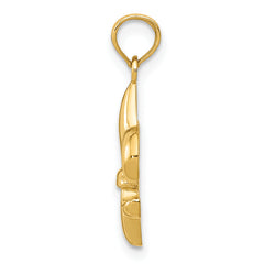 14K Gold Fleur-De-Lis Pendant with Polished Finish Elegant and Timeless