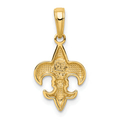 14K Gold Fleur-De-Lis Pendant with Polished Finish Elegant and Timeless