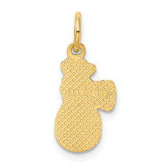 14K Gold Money Bag Charm with Polished Finish and Textured Detail