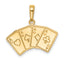 14k Aces Playing Cards Pendant