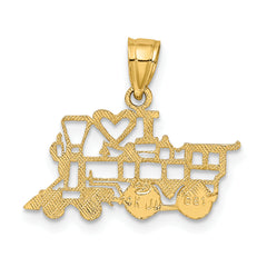 14k I LOVE TRAINS Charm