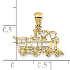 14k I LOVE TRAINS Charm