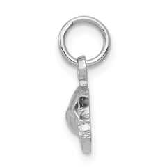 14K White Gold Car Charm with Polished Rhodium Finish for Men