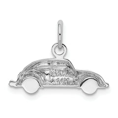 14K White Gold Car Charm with Polished Rhodium Finish for Men