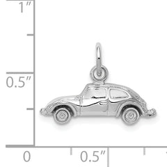 14K White Gold Car Charm with Polished Rhodium Finish for Men