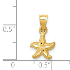 14K Gold Starfish Pendant with Polished Textured Finish by Sophia Jewelers
