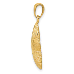 14K Gold Starfish Pendant for Men with Polished Textured Finish