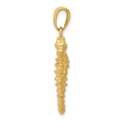 14K Gold 3D Seahorse Pendant with Polished Textured Finish Sophia Jewelers