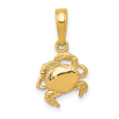 14k Crab Pendant