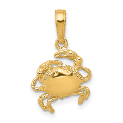 14k Crab Pendant