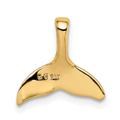 14K Gold Whale Tail Chain Slide Polished, Solid, Men's Pendant