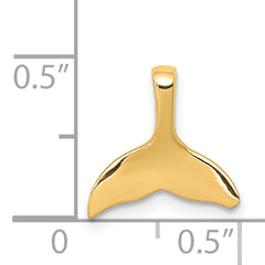 14K Gold Whale Tail Chain Slide Polished, Solid, Men's Pendant