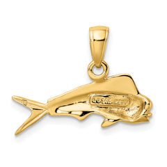 14K Gold Mahi Mahi Fish Pendant for Men  Solid & Casted