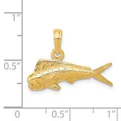 14K Gold Mahi Mahi Fish Pendant for Men  Solid & Casted