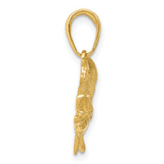 14K Gold Men's Bass Fish Pendant Solid and Casted