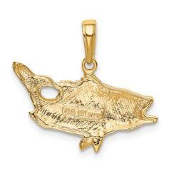 14K Gold Men's Bass Fish Pendant Solid and Casted