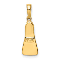 14K Gold 3D Scuba Flipper Pendant for Men Solid, Casted, Themed Charm