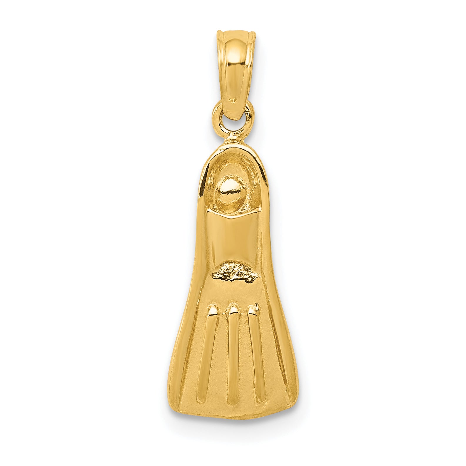 14K 3D Scuba Flipper Pendant