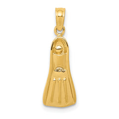 14K 3D Scuba Flipper Pendant