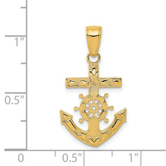 14K Gold Men's Mariner's Cross Pendant Solid, Cast, Bold Design