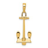 14K 3D Navy Anchor Pendant