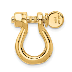 14K Gold 3D Large Shackle Link Pendant for Men Solid & Cast