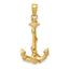 14K 3D Anchor W/Rope Pendant