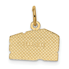 14K Gold Swiss Cheese Charm with Polished Finish and Textured Design