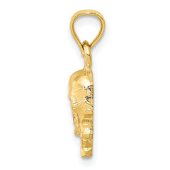 14K Gold Skull and Crossbones Pendant for Men Solid Cast