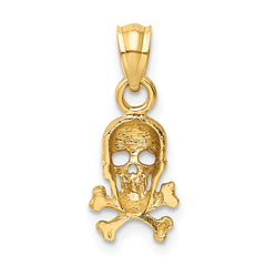 14K Gold Skull and Crossbones Pendant for Men Solid Cast