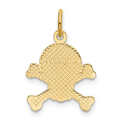 14K Gold Skull and Bones Charm for Men Bold and Themed Design