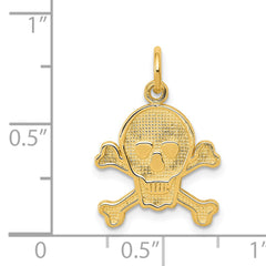 14K Gold Skull and Bones Charm for Men Bold and Themed Design