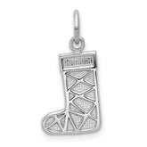 14k White Gold Christmas Stocking Charm