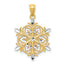 14k w/ Rhodium Diamond-cut Snowflake Pendant