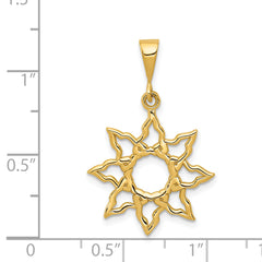 14K Gold Sun Charm for Men with Polished Finish Bold & Elegant Design