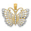 Butterfly Pendant in 14K Two-Tone Gold, 28x20mm Diamond-Cut - Sophia Jewelers