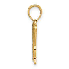 14K Gold Cut-out Butterfly Pendant with Filigree Design Polished Finish