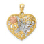 Butterfly Heart Pendant in 14K Tri-Color Gold, 22mm - Sophia Jewelers