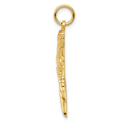 14K Yellow Gold Parrot Charm with Polished Textured Finish Sophia Jewelers