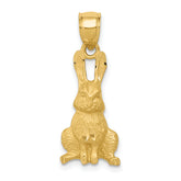 14K Diamond-cut Rabbit Pendant