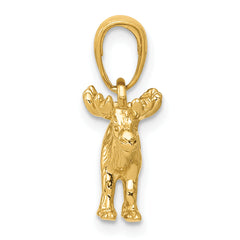 14K Gold 3D Moose Pendant for Men Solid Casted Design by Sophia Jewelers
