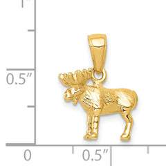 14K Gold 3D Moose Pendant for Men Solid Casted Design by Sophia Jewelers
