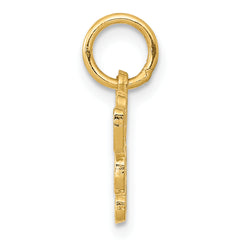 14K Gold Saint Bernard Charm with Polished Textured Finish by Sophia Jewelers