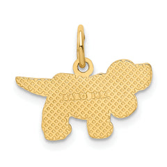 14K Gold Saint Bernard Charm with Polished Textured Finish by Sophia Jewelers