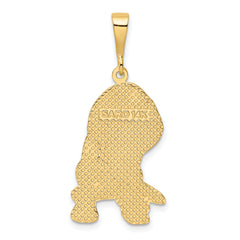 14K Gold Beagle Pendant with Polished Finish Elegant and Textured Design